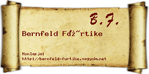 Bernfeld Fürtike névjegykártya